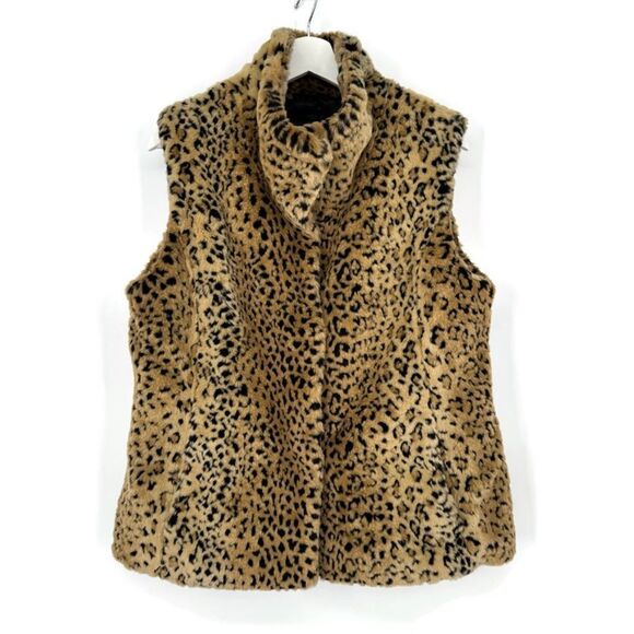 Vintage Y2K Kristen Blake Faux Fur Leopard Vest Large‎ - Picture 7 of 7